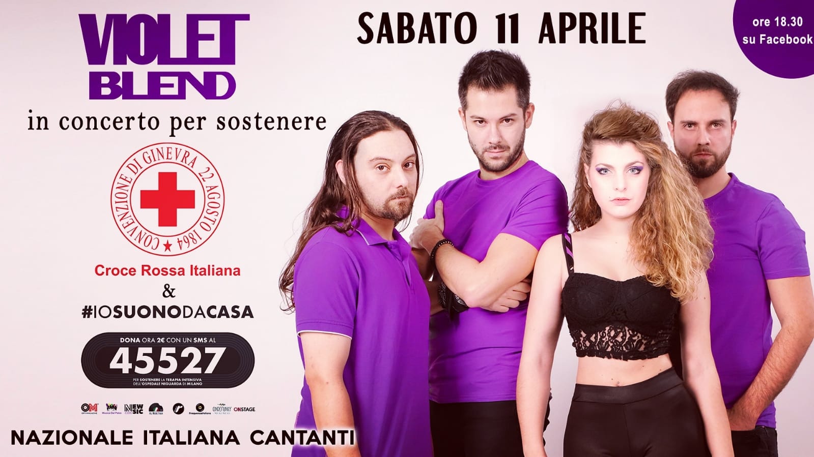 Violet Blend in concerto in streaming per sostenere la Croce Rossa Italiana