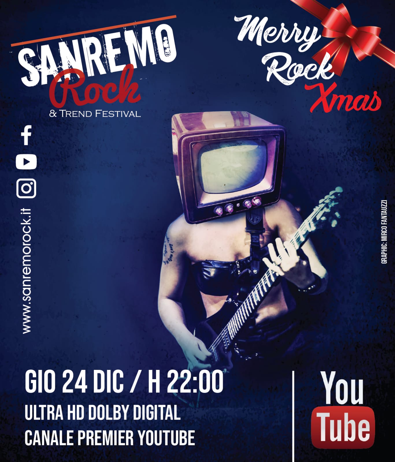 Alle ore 22.00 SANREMO ROCK & TREND FESTIVAL “Full HD 4K” – YOU TUBE