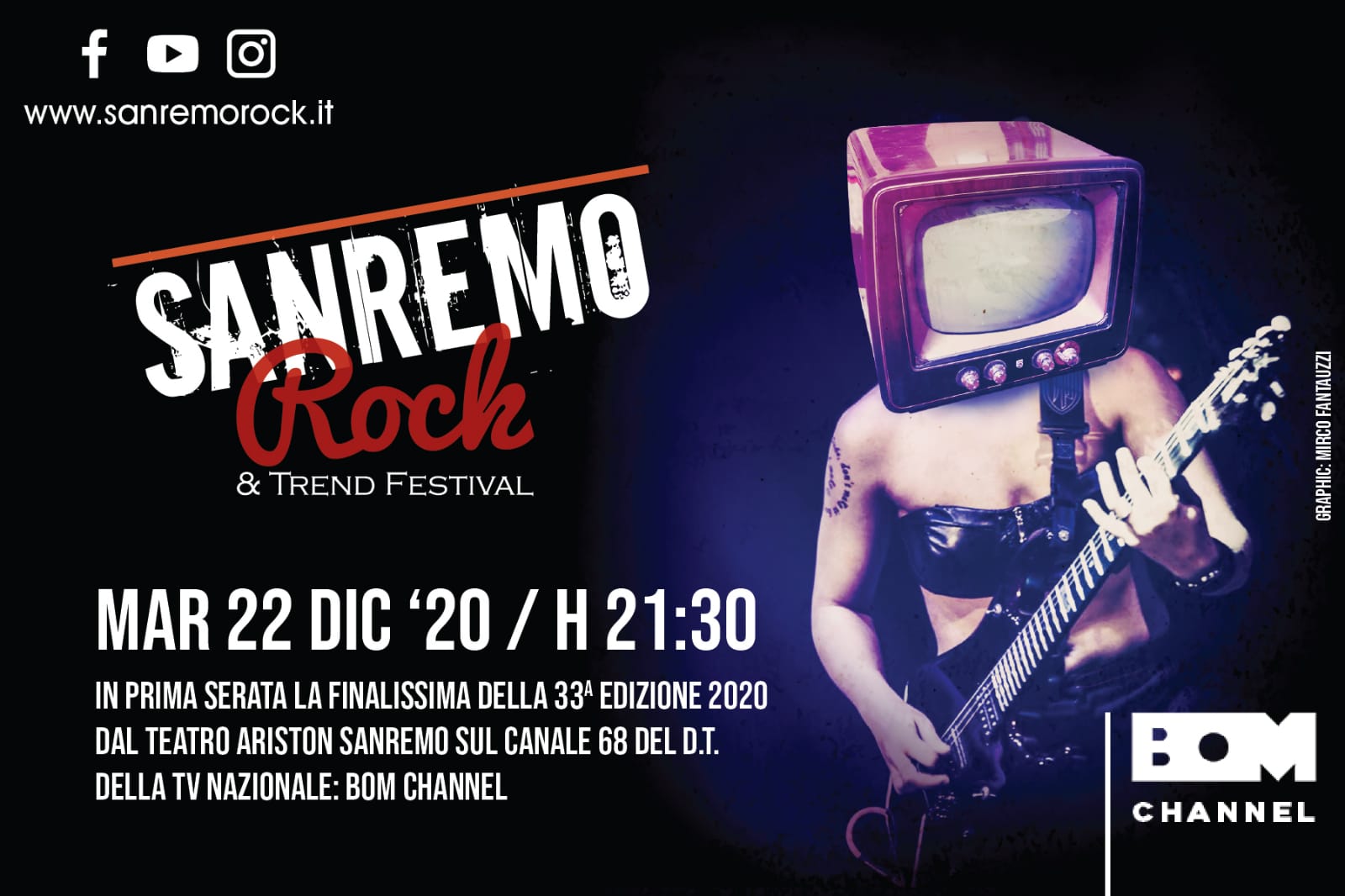 22 Dicembre ore 21,30 in prima tv nazionale Sanremo Rock & Trend la puntata…..